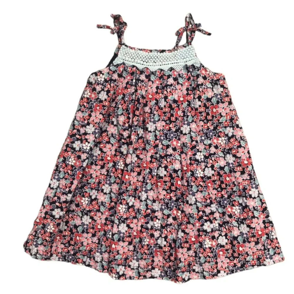Genuine Kids 5T Floral & Crochet Dress